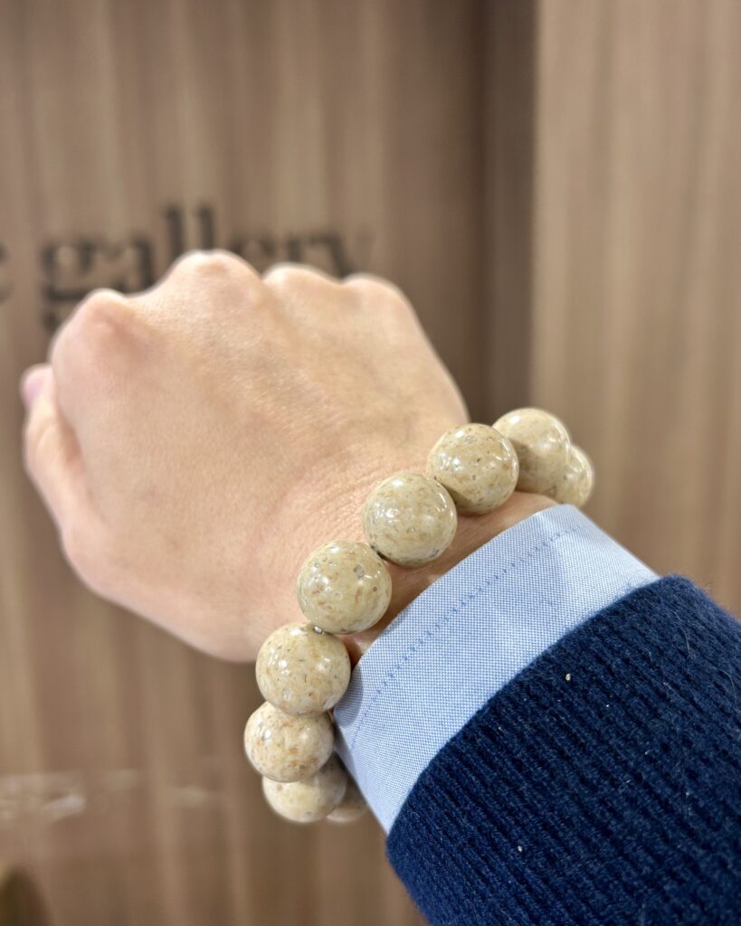 姫川薬石ブレスレット 15mm大玉の存在感！